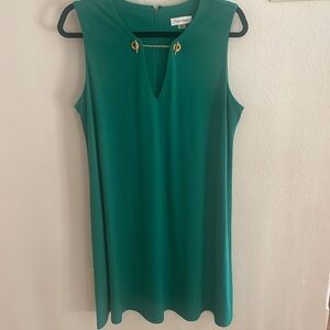 Calvin Klein Green Sleeveless V-Neck Midi Dress